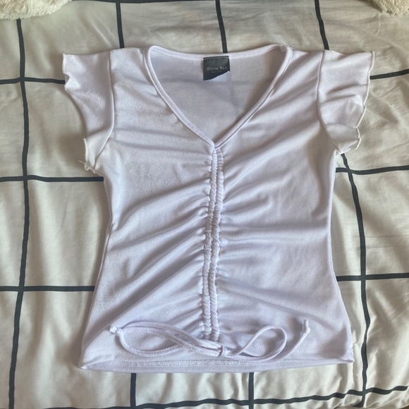 White sheer short sleeved shirt - Picture 2 of 3